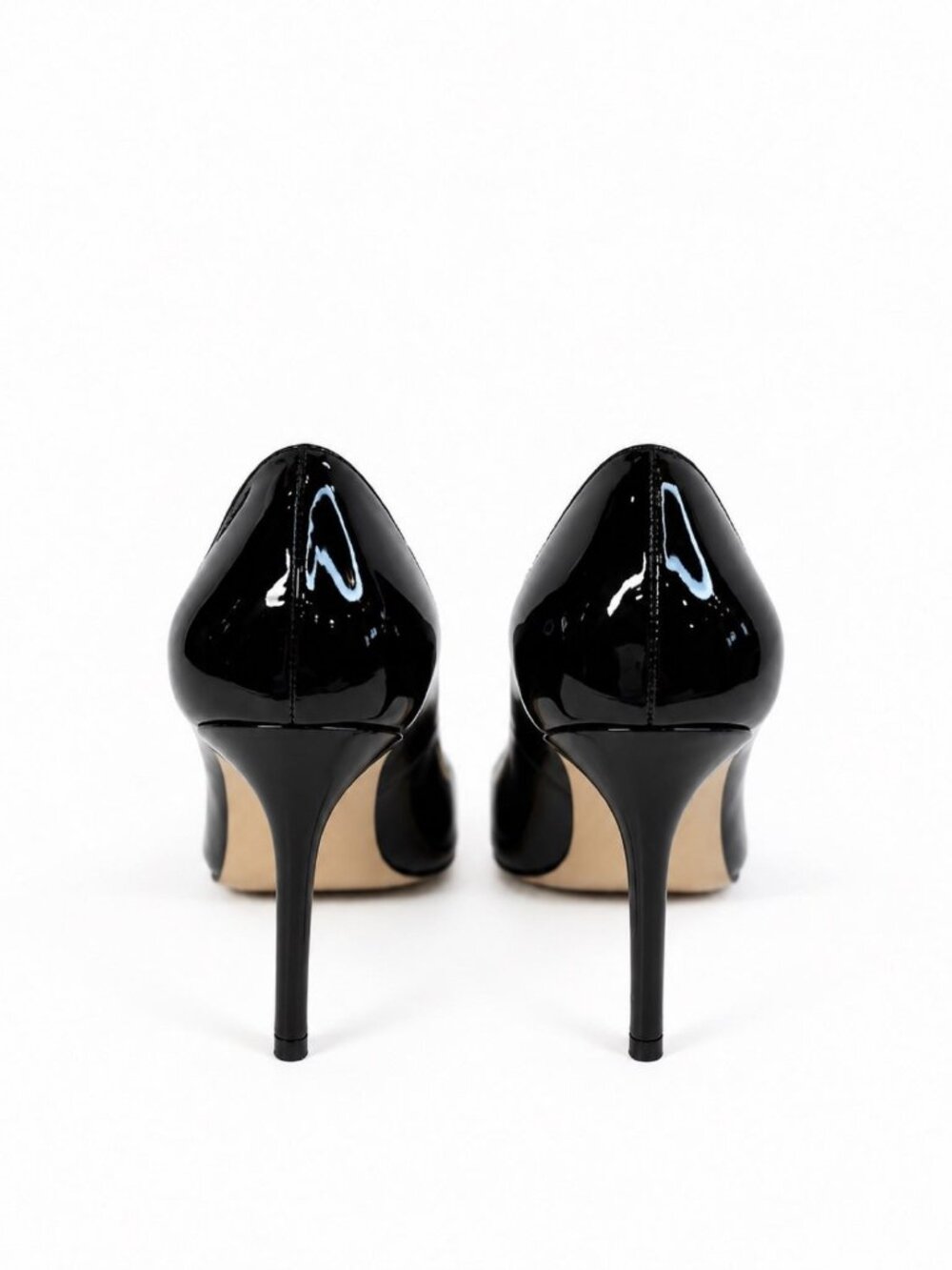 Stuart Weitzman Black Patent Leather Pointed-Toe Stiletto Pumps - Picture 4 of 10